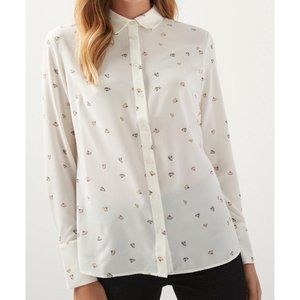 RW & Co pencil shavings print blouse